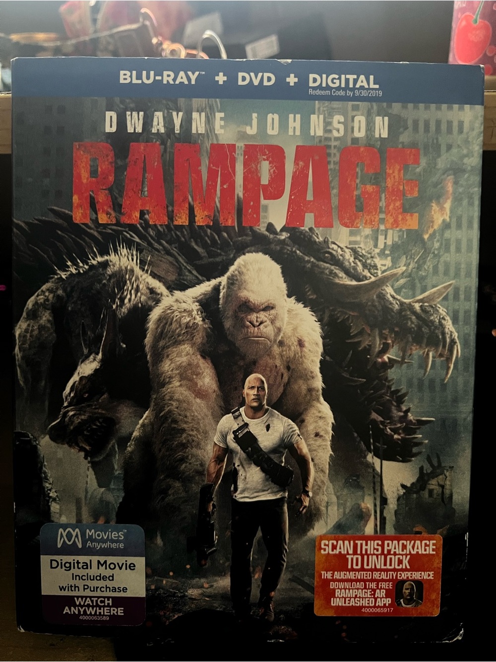 Warner Bros. Rampage Blu-ray + DVD + Digital - Red/Black/White Cover